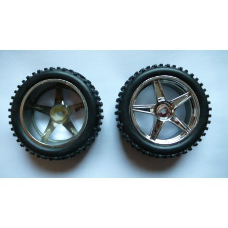 06010 - Front tires 1/10 Buggy Chromed x2 pcs