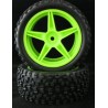 06026 - Rear Tires 1/10 Buggy Green x2 pcs