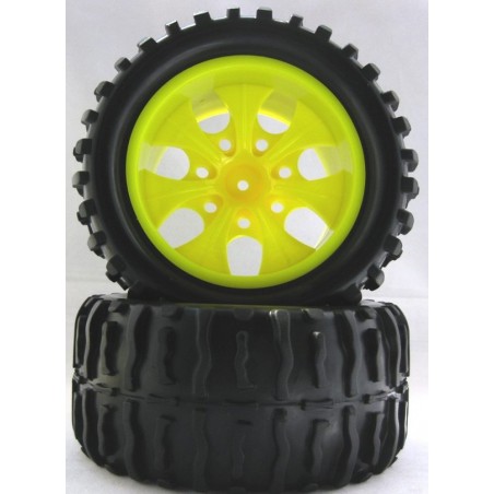 8012 - Ruedas color AMARILLO con TACO x 2 uds.