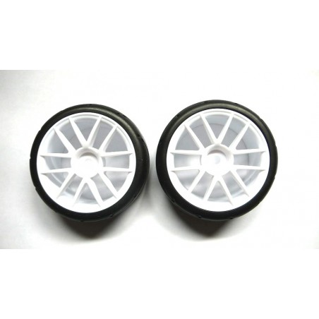 02020 - Complete tire 1/10 Touring - White x2 pcs
