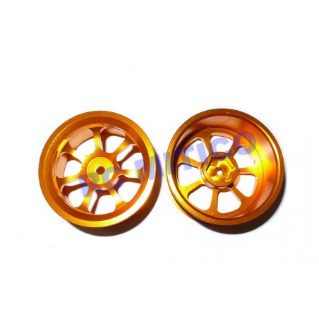 J001 - Golden Aluminum Wheels 1/10 Touring x2 pcs