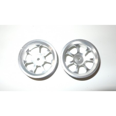 J002 - Llantas Plateadas Aluminio 1/10 Touring x2 uds.