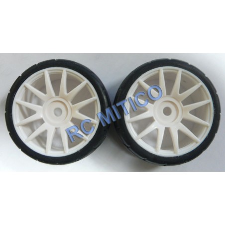 82828 - Rueda color BLANCO Pista 1/16 -1/18 x2