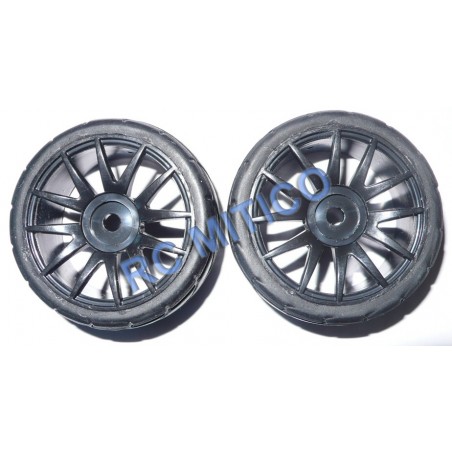 82828 - Rueda color NEGRO Pista 1/16 -1/18 x2