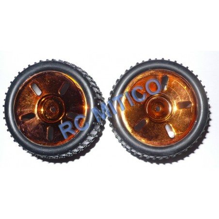 83704 - Rueda cromado DORADO para Truggy 1/16 x2