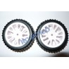 85023 - Rear WHITE tire Glued Buggy 1/18 - 1/16 x2 pcs