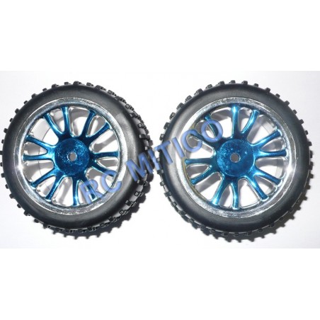 85023 - Rueda TRASERA cromado AZUL x2