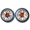 85023 - Complete Rear Tires chromed gold Buggy 1/16 - 1/18 x2 pcs