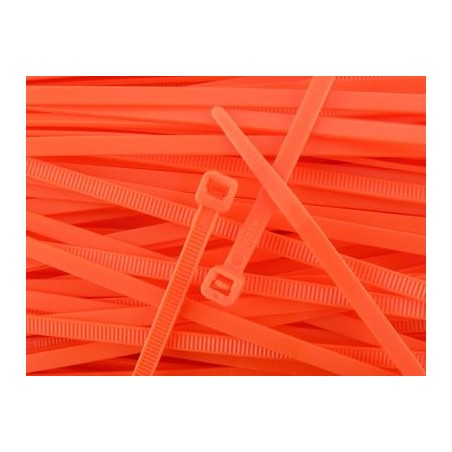 Nylon tie zip 100 mm - ORANGE x20 pcs