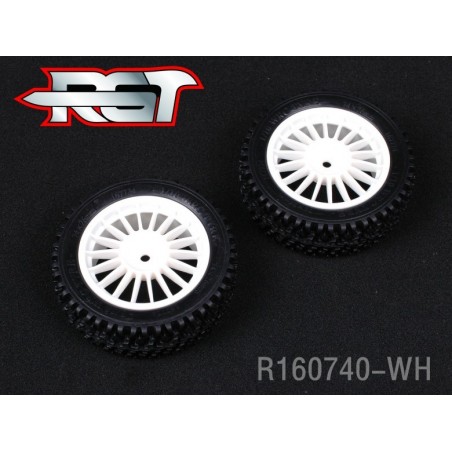 R160740-WH - Ruedas Rally 1/10 blancas DELANT. x2