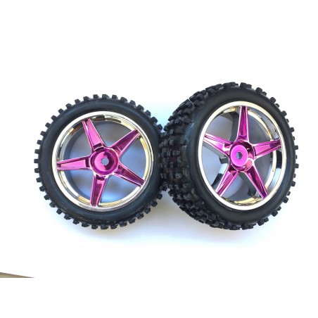  06008PP - 06009 - Ruedas DELANTERA color MORADO x2 pcs