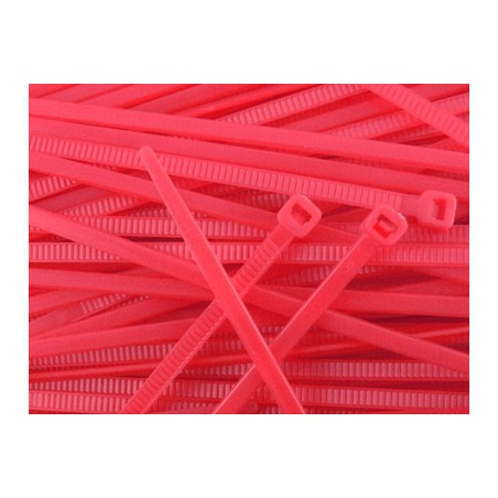 Nylon tie zip 100 mm - RED x20 pcs