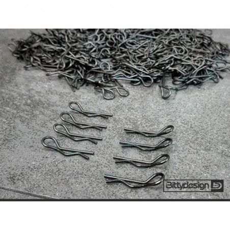 Clips de carroceria Negros para 1/10 x8 uds.