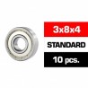 3x8x4mm HS Metal Shielded Bearing SET x10 pcs