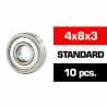 4x8x3mm HS Metal Shielded Bearing SET x10 pcs