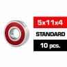 5x11x4mm HS Rubber Sealed Bearing SET x10 pcs
