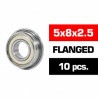 5x8x2.5mm FLANGED HS Metal Shielded Bearing SET x10 pcs