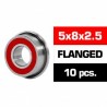5X8X2.5mm FLANGED HS Rubber Sealed Bearing SET x10 pcs