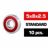 5x8x2.5mm HS Rubber Sealed Bearing SET x10 pcs