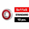 5x11x5mm HS Rubber Sealed Bearing SET x10 pcs