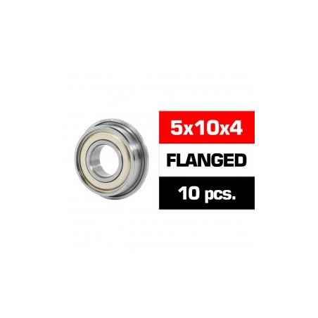 5x10x4mm FLANGED HS Metal Shielded Bearing SET x10 pcs