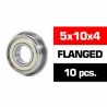 5x10x4mm FLANGED HS Metal Shielded Bearing SET x10 pcs