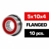 5x10x4mm FLANGED HS Rubber Sealed Bearing SET x10 pcs