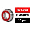 8x14x4mm FLANGED HS Rubber Sealed Bearing SET x10 pcs