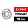 8x14x4mm HS Metal Shielded Bearing SET x10 pcs