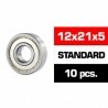 12x21x5mm HS Metal Shielded Bearing SET x10 pcs