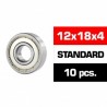 12x18x4mm HS Metal Shielded Bearing SET x10 pcs