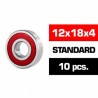 12x18x4mm HS Rubber Sealed Bearing SET x10 pcs