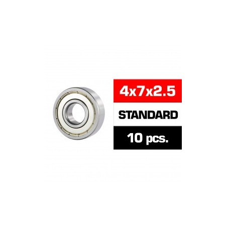 4x7x2.5mm HS Metal Shielded Bearing SET x10 pcs