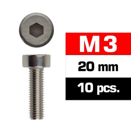 Tornillo cilindrico M3x20 mm x10 uds.