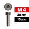 Tornillo cilindrico M4x20 mm x10 uds.