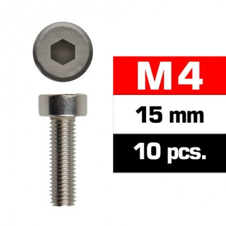 Tornillo cilindrico M4x15 mm x10 uds.