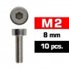 Tornillo cilindrico M2x8 mm x10 uds.