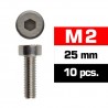Tornillo cilindrico M2x25 mm x10 uds.