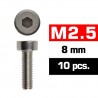 M2,5X8 mm Cap Head Screws x10 pcs