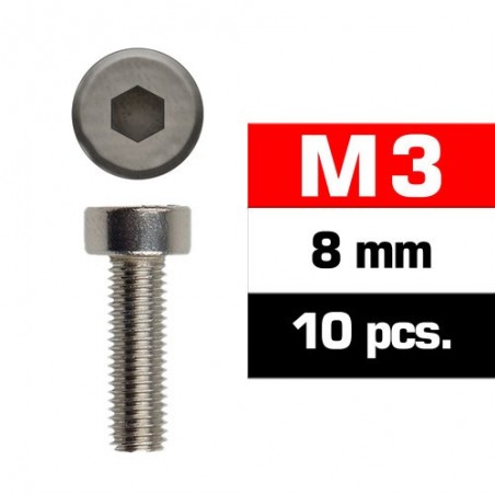 Tornillo cilindrico M3x8 mm x10 uds.