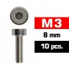 M3X8 mm Cap Head Screws x10 pcs