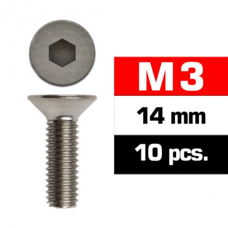 Tornillo avellanado 3x14 mm x10 uds.