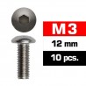 M3x12 mm Button Head Screw x10 pcs