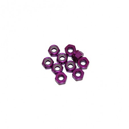 3 mm Aluminum Nylon nut Purple x10 pcs