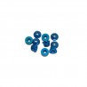 3mm Aluminum Nylon nut Flanged Blue x10 pcs