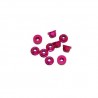 3mm Aluminum Nylon nut Flanged Pink x10 pcs