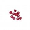 3mm Aluminum Nylon nut Flanged Red x10 pcs