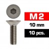 Tornillo avellanado M2x10 mm x10 uds.