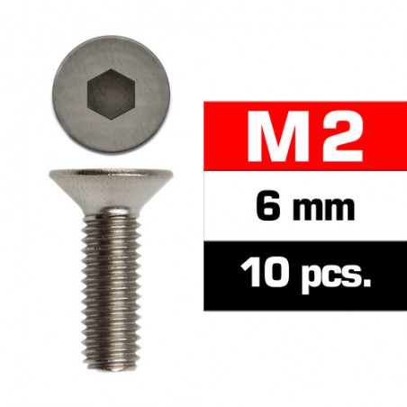Tornillo avellanado M2x6 mm x10 uds.