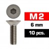 M2X6 mm Flat Head Screws x10 pcs